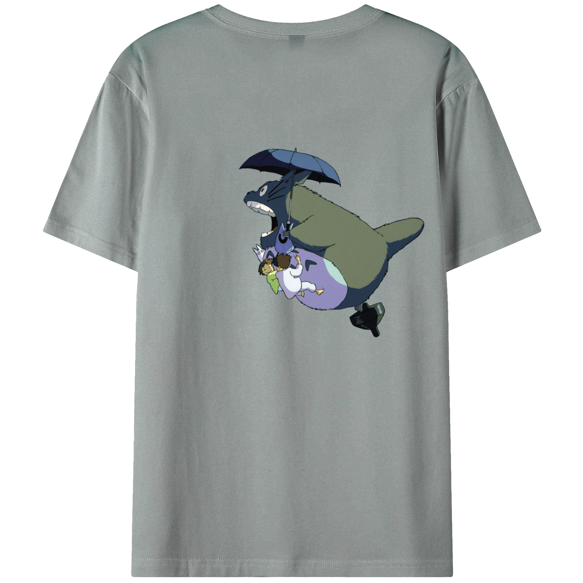 （画像用） となりのトトロ 草壁メイ 草壁サツキ My Neighbor Totoro Satsuki Kusakabe Mei Kusakabe 綿100％ メンズ半袖Tシャツ（バックプリント） 通気性
